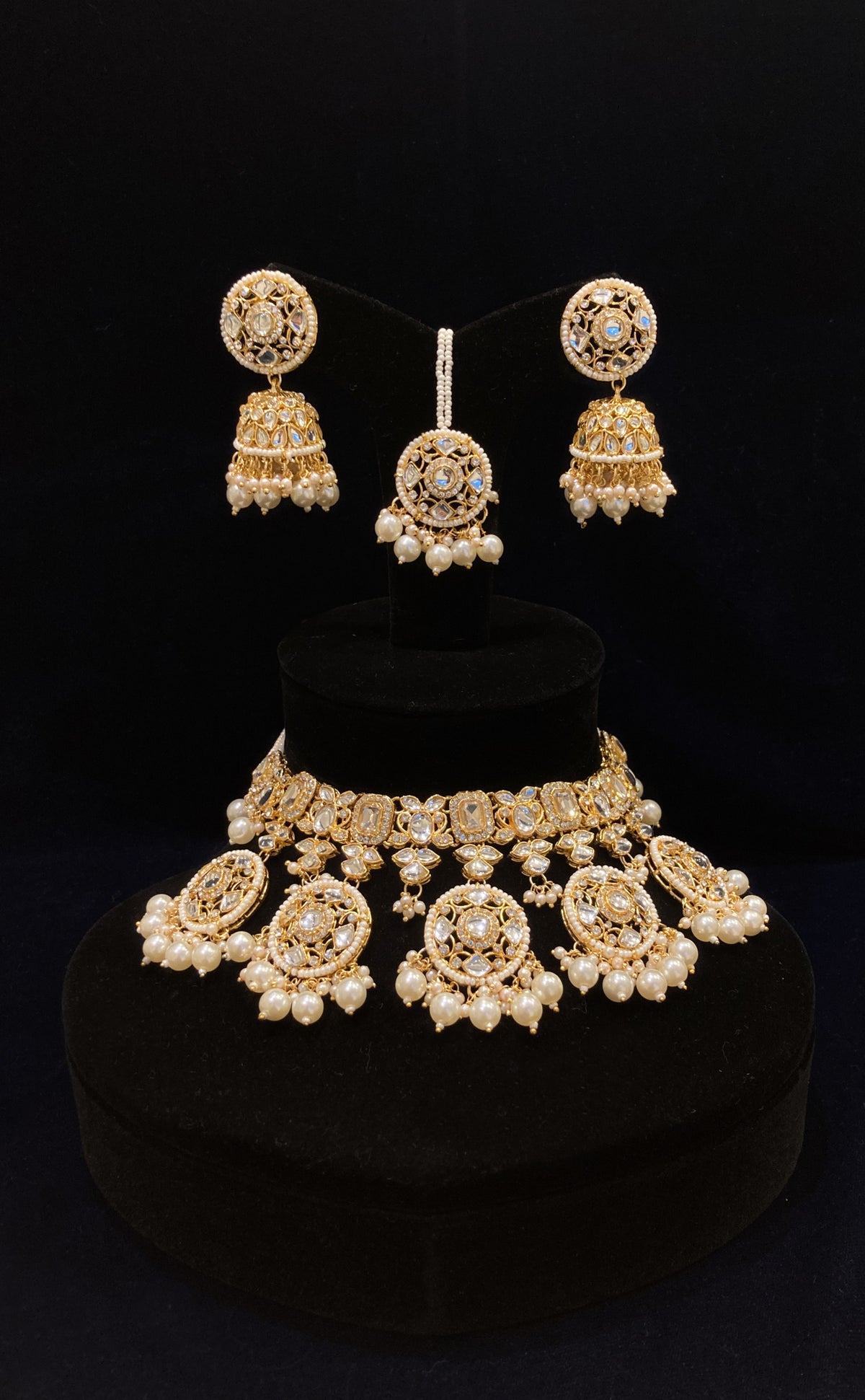 Kundan Pearl Round Necklace JN-2108