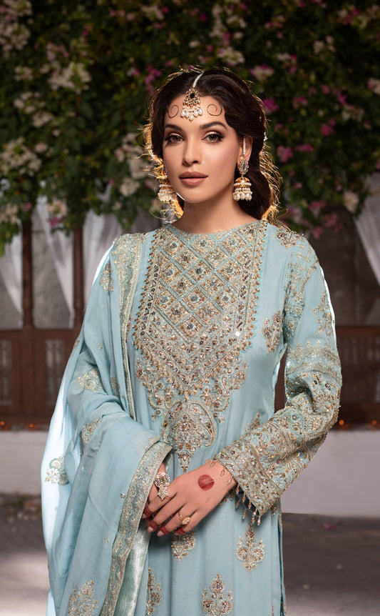 Sky Blue Long Shirt Man-Mayal By Shujat GZW-2231