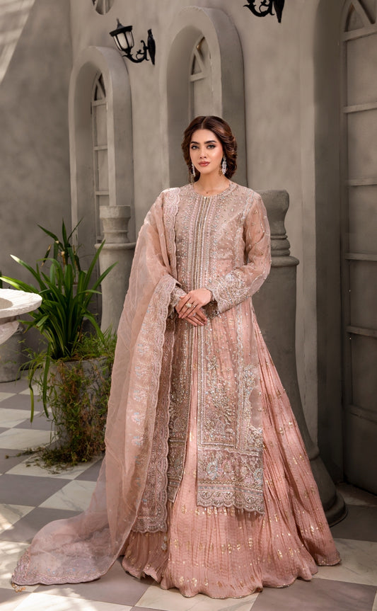 Millennial Pink Open Jacket GZW-2324 Ahl-E-Dil By Shujat