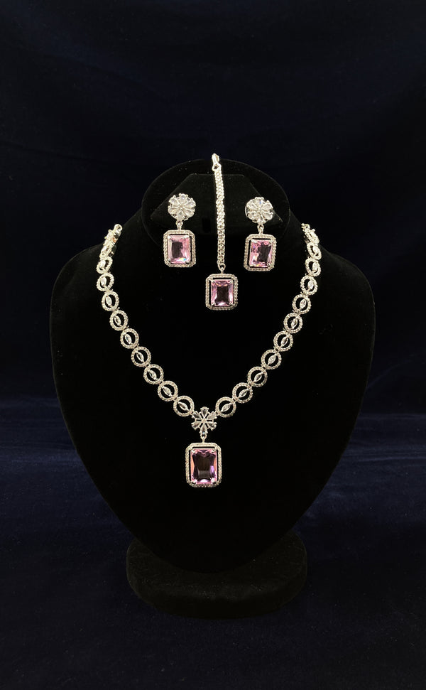 Pink Diamond Stone Necklace JN-2194