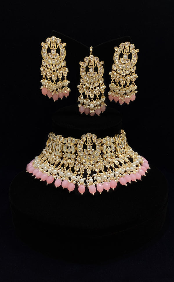 Pink Kundan Chokar Set JN-2103