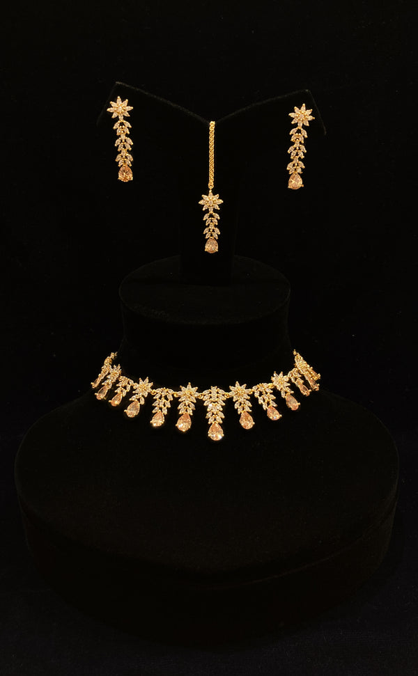 Champagne Diamond Stone Necklace JN-2133