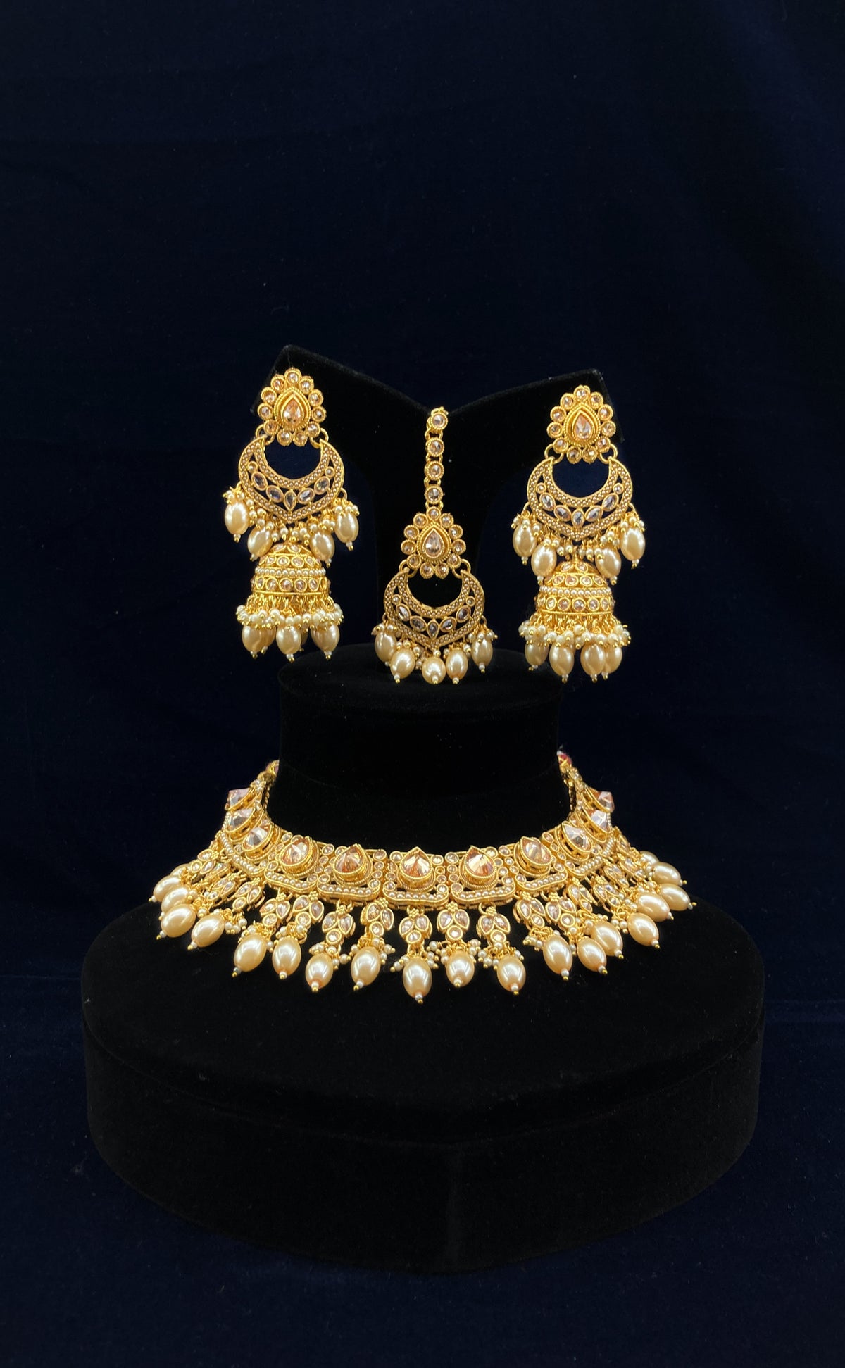 Golden Necklace Jhumka Earings JN-2118