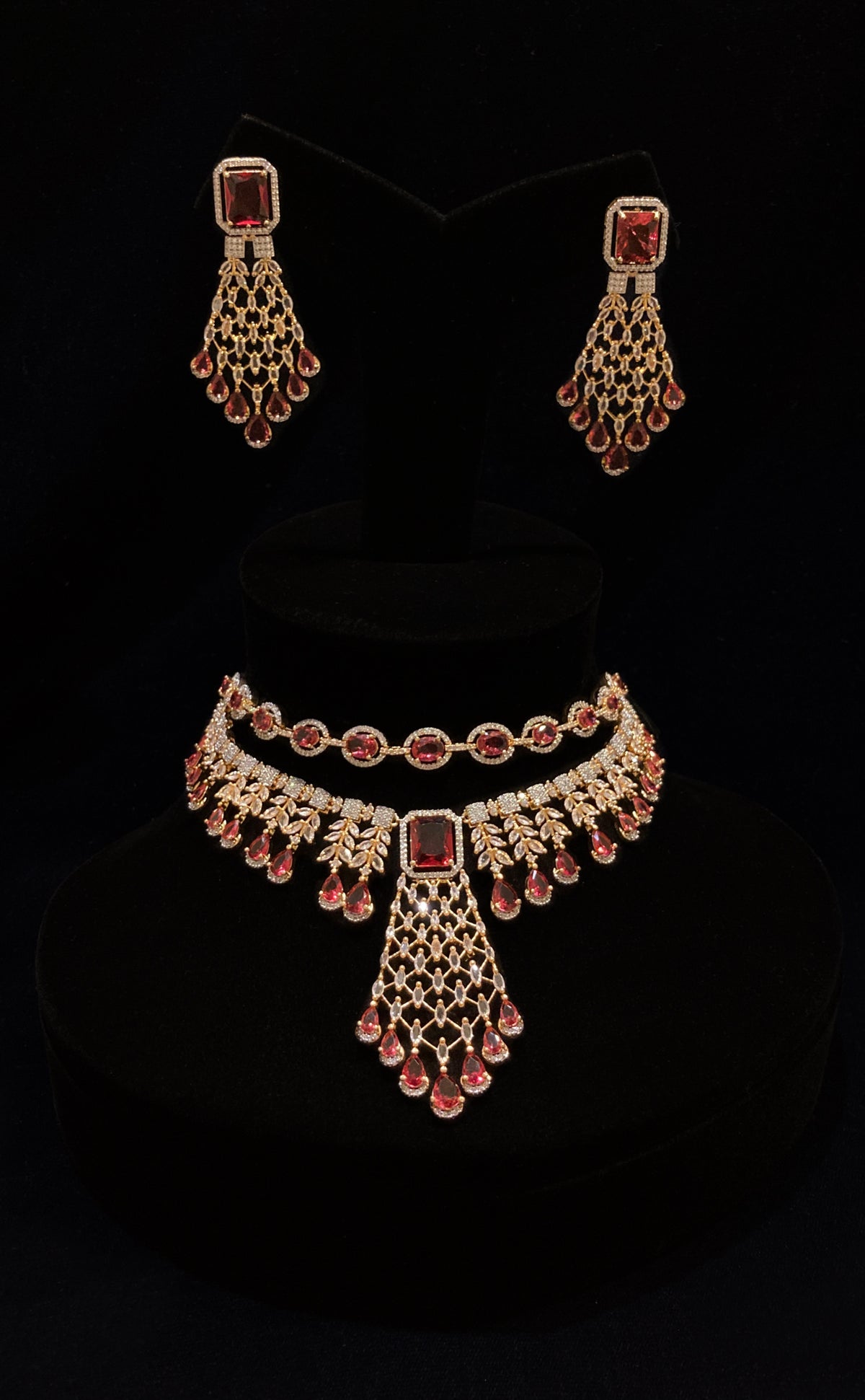 Red Diamond Stone Necklace JN-2174