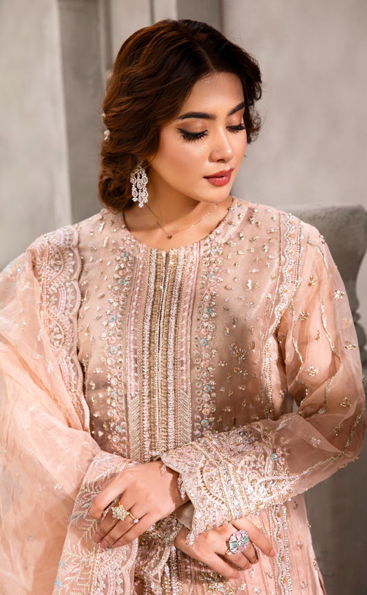 Millennial Pink Open Jacket GZW-2324 Ahl-E-Dil By Shujat