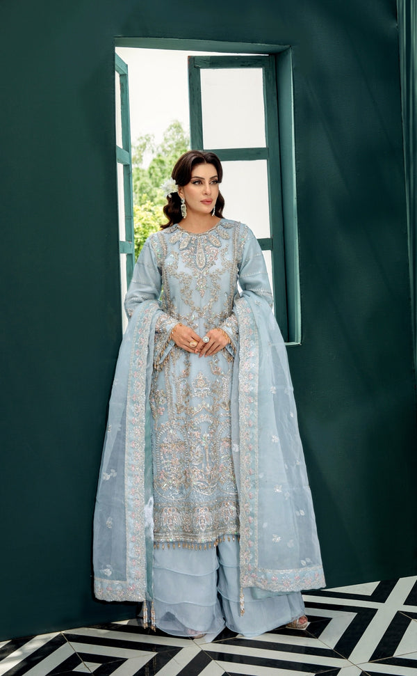 Baby Blue long Shirt GZW-2325 Ahl-E-Dil By Shujat