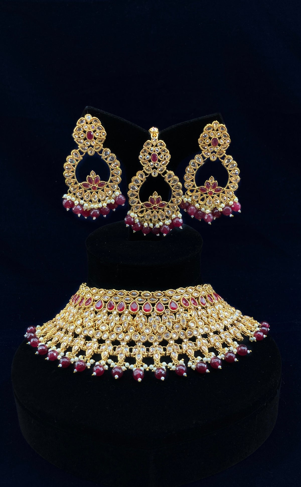 Sheesha Kundan & Red Necklace Set JN-2123