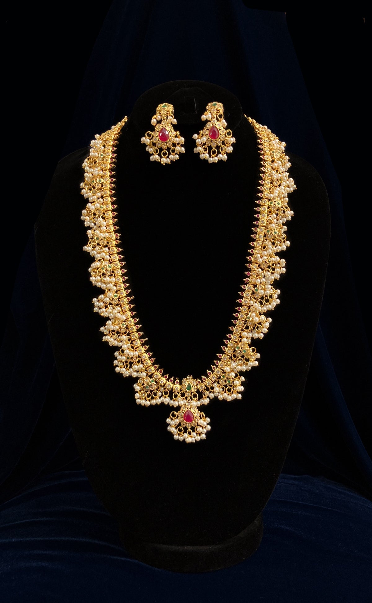 Golden Long Necklace Set JN-2227