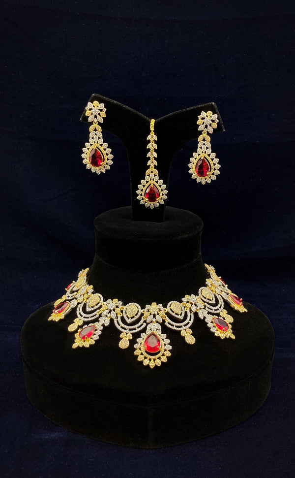 Red Diamond Necklace Set JN-2162