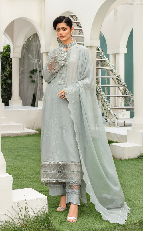 slim fit dress slacks Baby Pink Gown with Golden Zari Weaving & Embroidered Dupatta main image 1