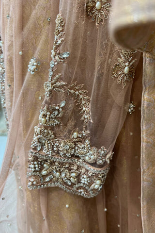 Wedding wear Goldenzari by shujat Nude pink GZ-557