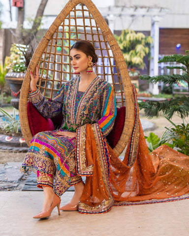 Wedding Wear Goldenzari By Shujat GZ-564