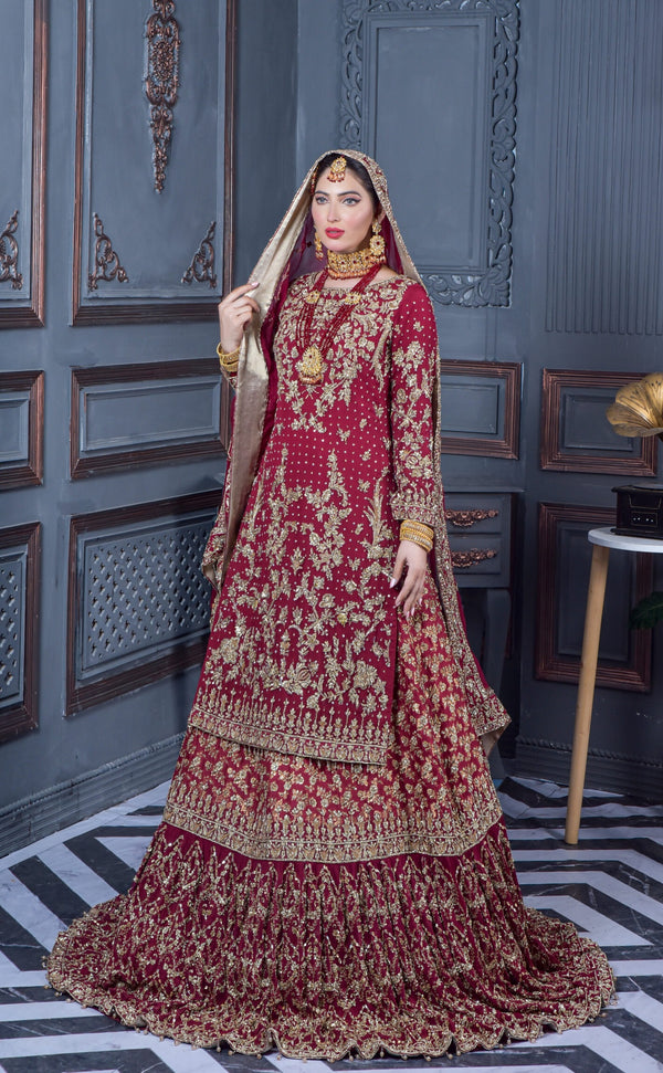 Bridal Wear Maroon GZB-160