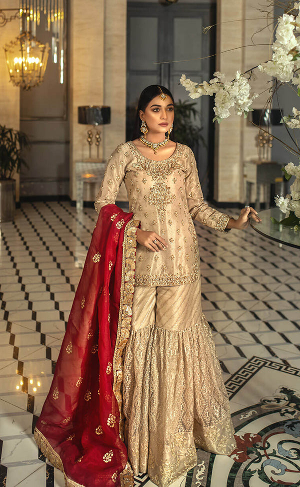 Wedding Wear Goldenzari By Shujat GZW-418