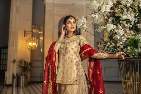 Wedding Wear Goldenzari By Shujat GZW-418